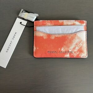 New Marc Jacobs Melon Multi Leather Tie Dye Slim Card Case Holder Wallet